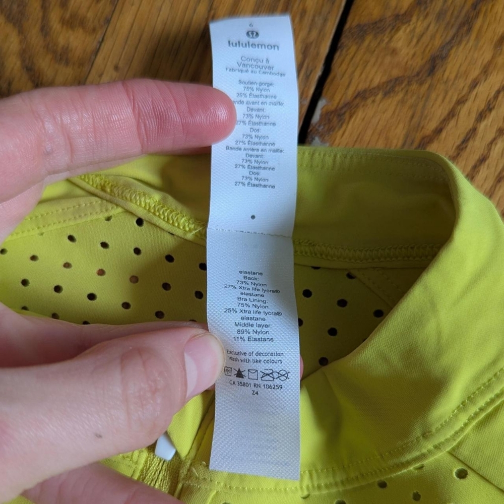 Lululemon Unleash Strength Bra in Yellow Serpentine Size 6 - Picture 7 of 8